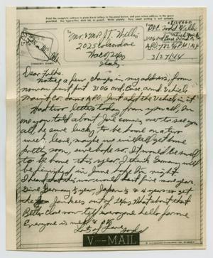 [Letter from John Todd Willis, Jr. to his Parents, March 27, 1944]