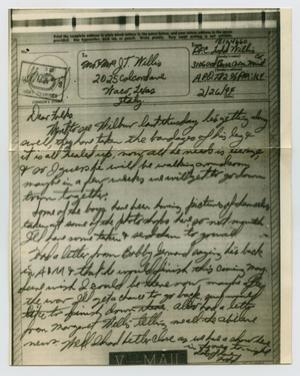 [Letter from John Todd Willis, Jr. to his Parents, February 26, 1944]