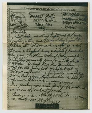 [Letter from John Todd Willis, Jr. to his Parents, March 26, 1944]
