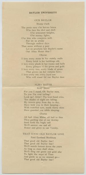 [Lyrics to Baylor University Alma Mater and Other Songs]