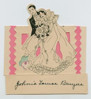 [Place Card for Johnie Louise Bruyere]