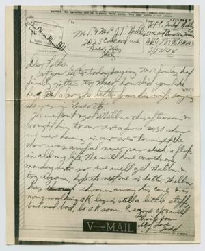 Primary view of object titled '[Letter from John Todd Willis, Jr. to his Parents, March 17, 1944]'.