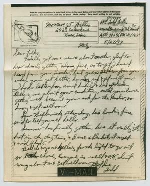 [Letter from John Todd Willis, Jr. to his Parents, May 27, 1944]