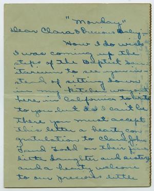 [Letter from Eugenia Evans to Clara Evans Willis, 1925]