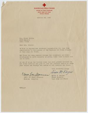 Primary view of object titled '[Letter from the American Red Cross to Clara Willis, October 25, 1945]'.