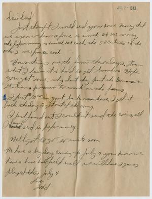 [Letter from John Todd Willis, Jr. to John T. Willis, Sr., July 2, 1943]