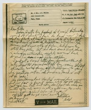 Primary view of object titled '[Letter from John Todd Willis, Jr. to his Parents, August 9, 1943]'.
