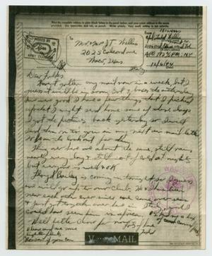 [Letter from John Todd Willis, Jr. to his Parents, December 6, 1944]