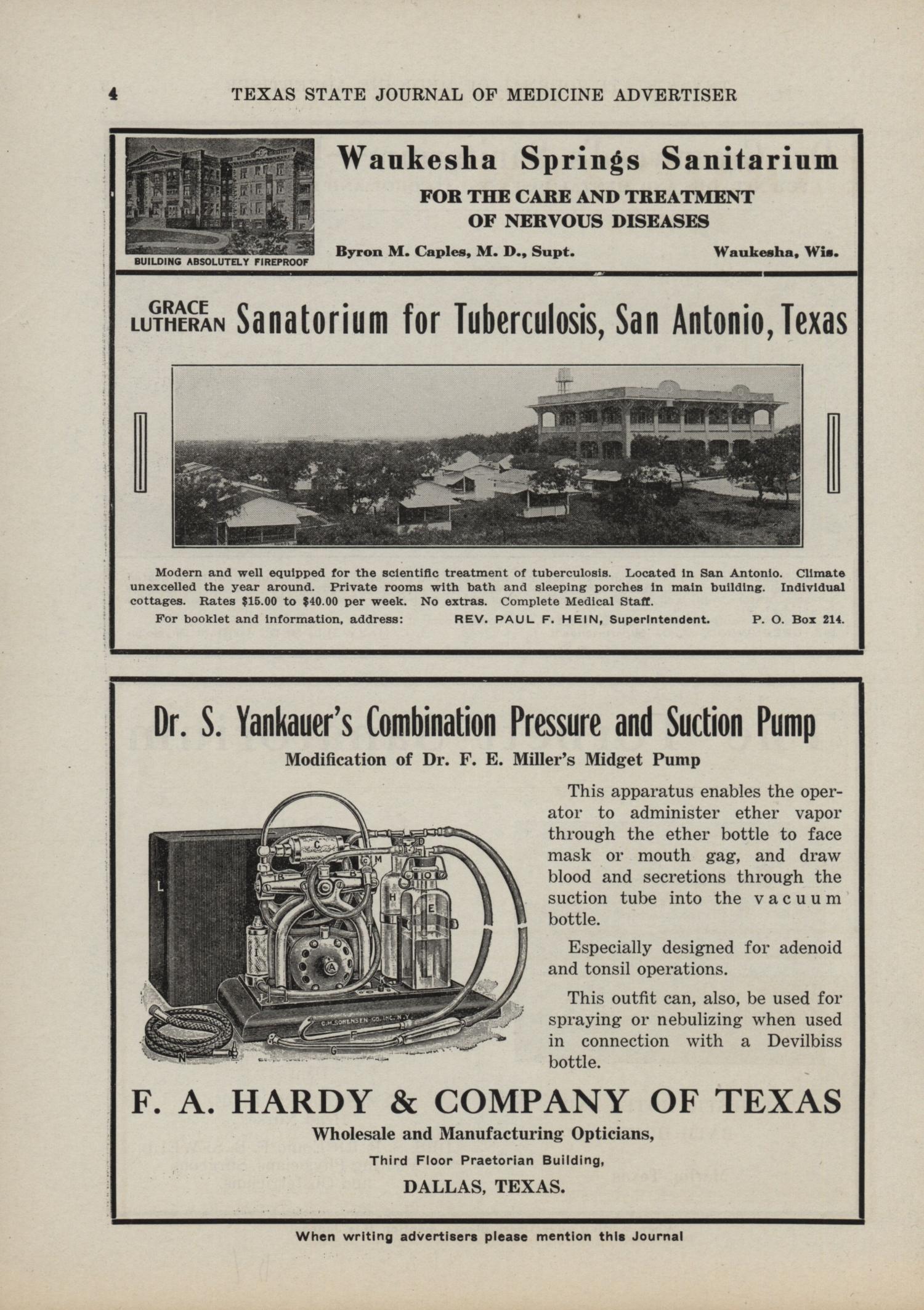 Texas State Journal of Medicine, Volume 13, Number 3, July 1917
                                                
                                                    4
                                                