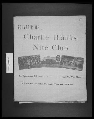 Primary view of object titled 'Charlie Blanks Nite Club/Advertisement'.