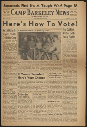 Camp Barkeley News (Camp Barkeley, Tex.), Vol. 3, No. 23, Ed. 1 Friday, July 21, 1944