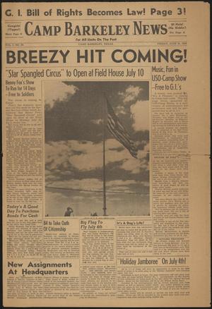 Camp Barkeley News (Camp Barkeley, Tex.), Vol. 3, No. 20, Ed. 1 Friday, June 30, 1944