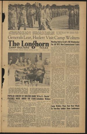 Primary view of object titled 'The Longhorn (Camp Wolters, Tex.), Vol. 4, No. 9, Ed. 1 Friday, August 25, 1944'.
