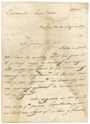 [Letter from Santa Anna to Zavala, May 23, 1829]