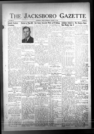Primary view of object titled 'The Jacksboro Gazette (Jacksboro, Tex.), Vol. 64, No. 12, Ed. 1 Thursday, August 19, 1943'.