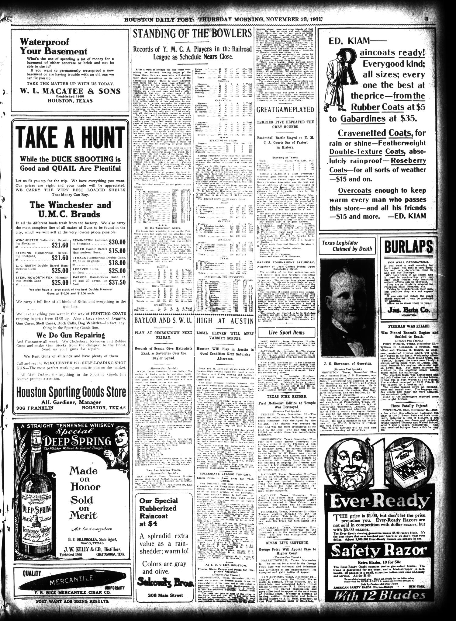 The Houston Post. (Houston, Tex.), Vol. 27, Ed. 1 Thursday, November 23, 1911
                                                
                                                    [Sequence #]: 3 of 16
                                                
