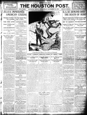 The Houston Post. (Houston, Tex.), Vol. 25, Ed. 1 Wednesday, November 24, 1909
