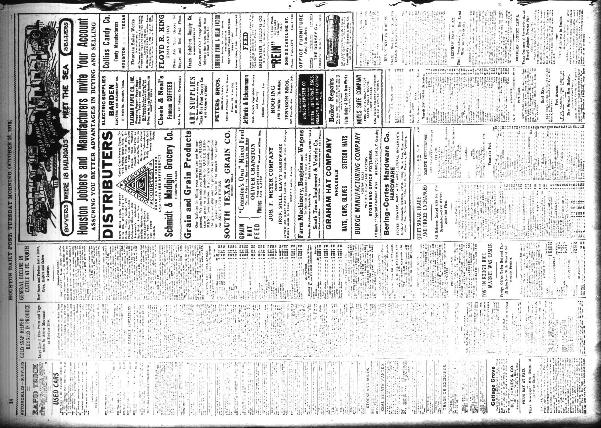 The Houston Post. (Houston, Tex.), Vol. 28, Ed. 1 Tuesday, October 21, 1913
                                                
                                                    [Sequence #]: 14 of 16
                                                