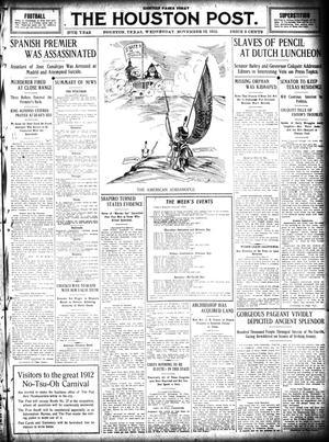 The Houston Post. (Houston, Tex.), Vol. 27, Ed. 1 Wednesday, November 13, 1912