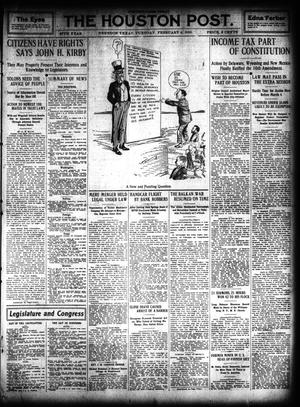 The Houston Post. (Houston, Tex.), Vol. 27, Ed. 1 Tuesday, February 4, 1913