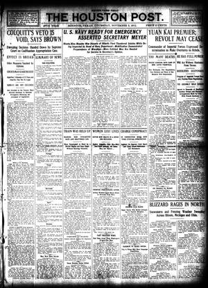 The Houston Post. (Houston, Tex.), Vol. 27, Ed. 1 Thursday, November 2, 1911