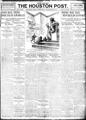 The Houston Post. (Houston, Tex.), Vol. 27, Ed. 1 Wednesday, September 18, 1912