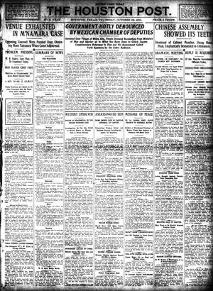 The Houston Post. (Houston, Tex.), Vol. 27, Ed. 1 Thursday, October 26, 1911
