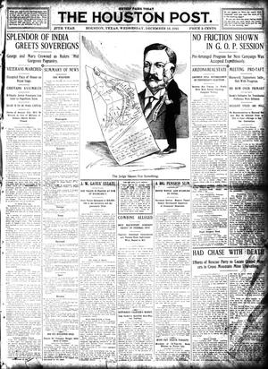 The Houston Post. (Houston, Tex.), Vol. 27, Ed. 1 Wednesday, December 13, 1911