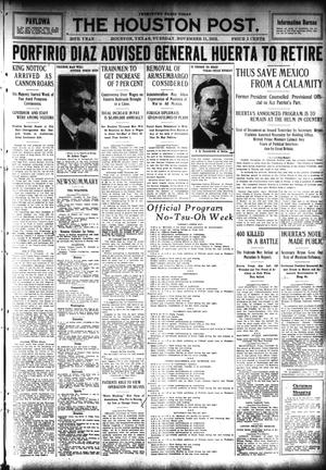 The Houston Post. (Houston, Tex.), Vol. 28, Ed. 1 Tuesday, November 11, 1913