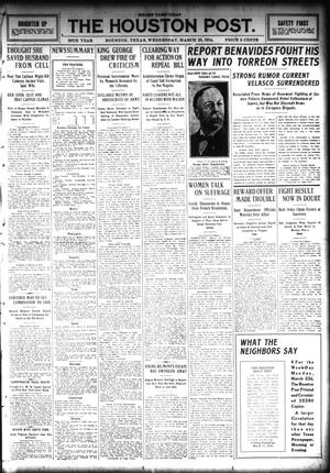 The Houston Post. (Houston, Tex.), Vol. 28, Ed. 1 Wednesday, March 25, 1914