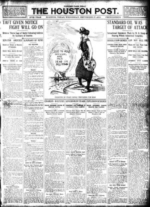 The Houston Post. (Houston, Tex.), Vol. 27, Ed. 1 Wednesday, September 27, 1911