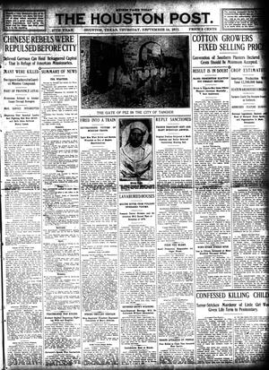 Primary view of object titled 'The Houston Post. (Houston, Tex.), Vol. 27, Ed. 1 Thursday, September 14, 1911'.