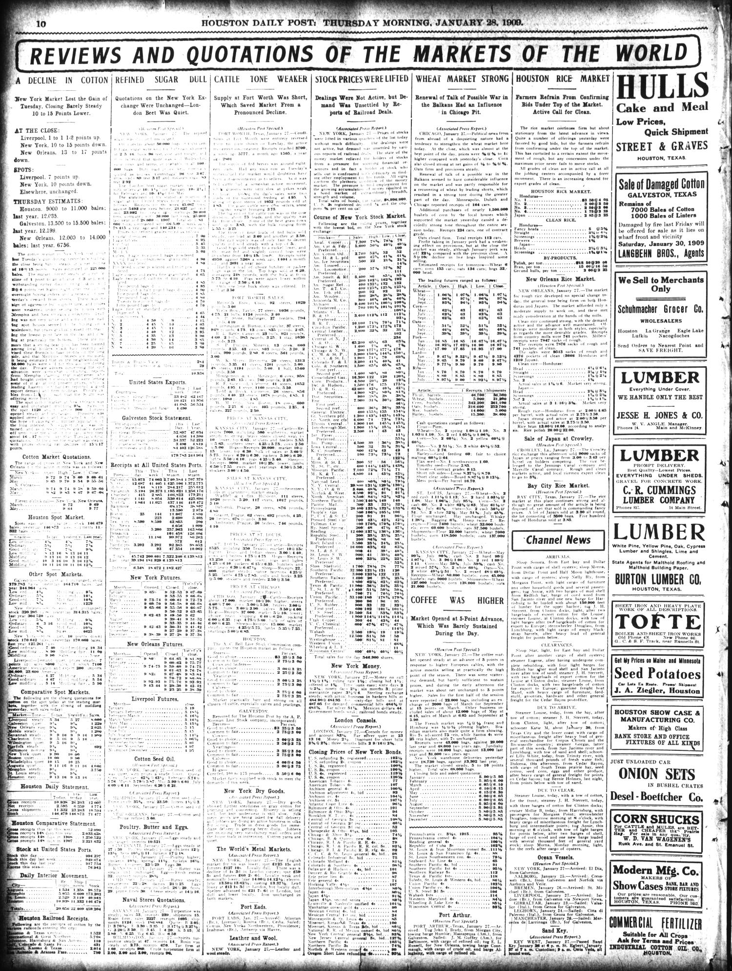 The Houston Post. (Houston, Tex.), Vol. 24, Ed. 1 Thursday, January 28, 1909
                                                
                                                    [Sequence #]: 10 of 14
                                                