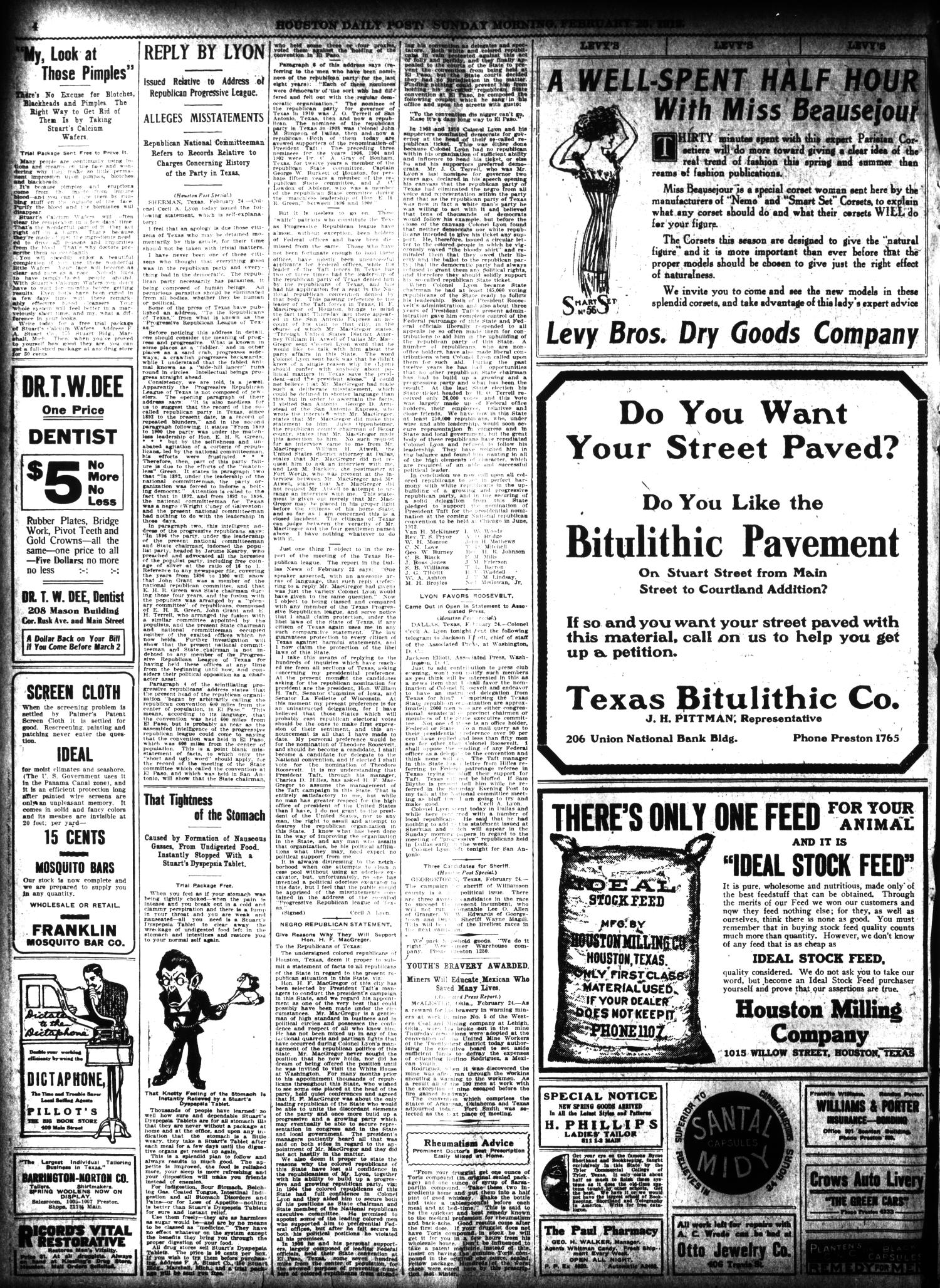 The Houston Post. (Houston, Tex.), Vol. 27, Ed. 1 Sunday, February 25, 1912
                                                
                                                    [Sequence #]: 4 of 52
                                                