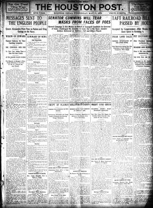 Primary view of object titled 'The Houston Post. (Houston, Tex.), Vol. 26, Ed. 1 Wednesday, May 11, 1910'.