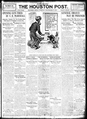 The Houston Post. (Houston, Tex.), Vol. 27, Ed. 1 Tuesday, September 17, 1912
