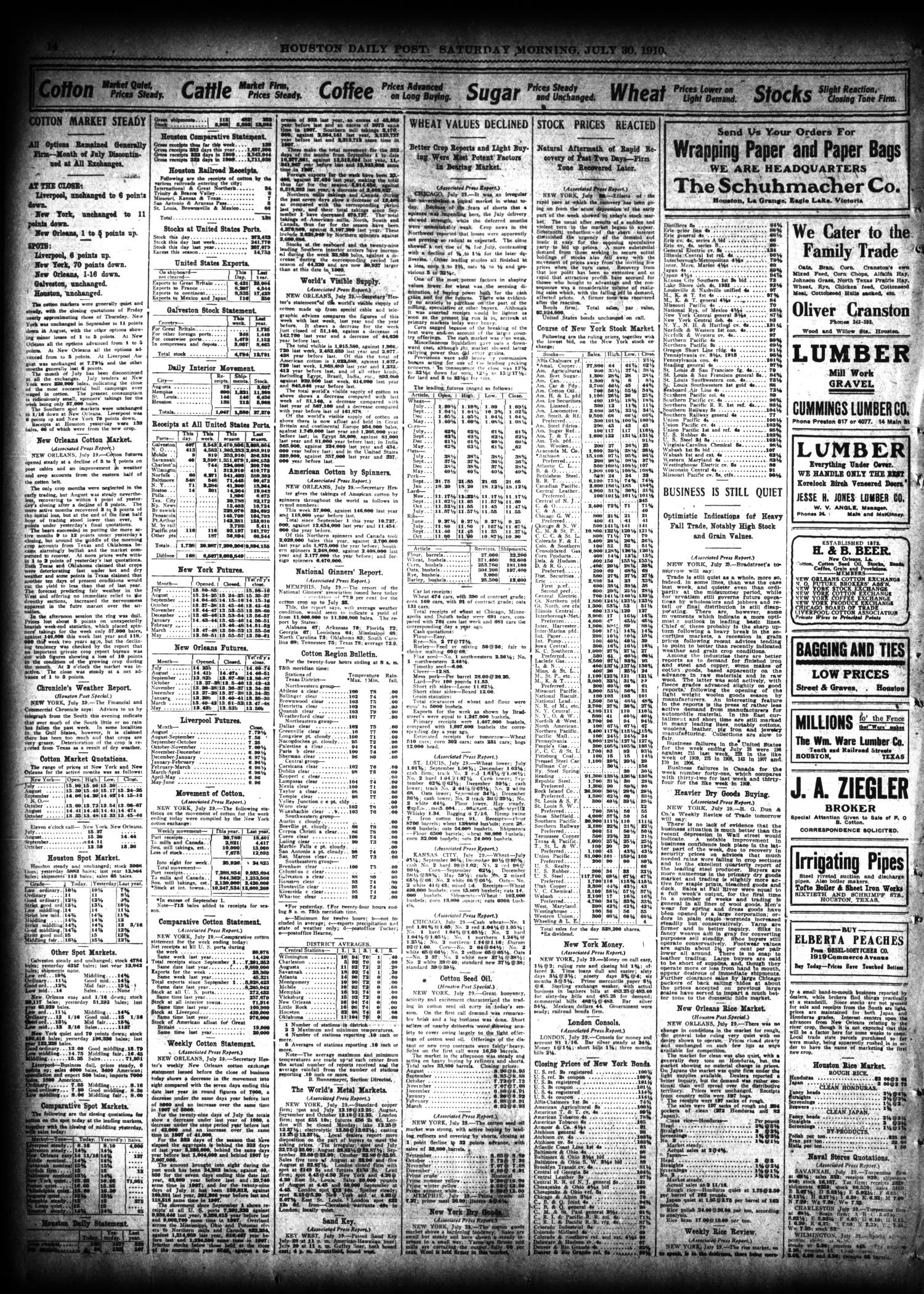The Houston Post. (Houston, Tex.), Vol. 26, Ed. 1 Saturday, July 30, 1910
                                                
                                                    [Sequence #]: 14 of 16
                                                