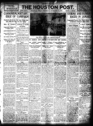 Primary view of object titled 'The Houston Post. (Houston, Tex.), Vol. 25, Ed. 1 Saturday, November 13, 1909'.