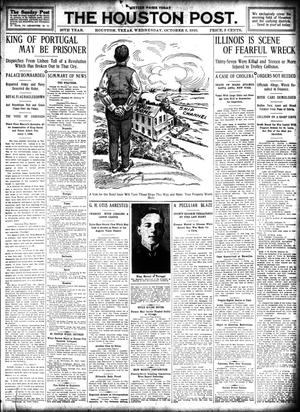 The Houston Post. (Houston, Tex.), Vol. 26, Ed. 1 Wednesday, October 5, 1910
