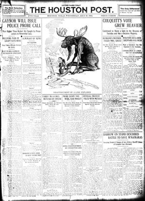 Primary view of object titled 'The Houston Post. (Houston, Tex.), Vol. 27, Ed. 1 Wednesday, July 31, 1912'.