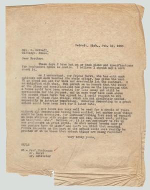 [Letter to R. Osthoff, February 17, 1930]