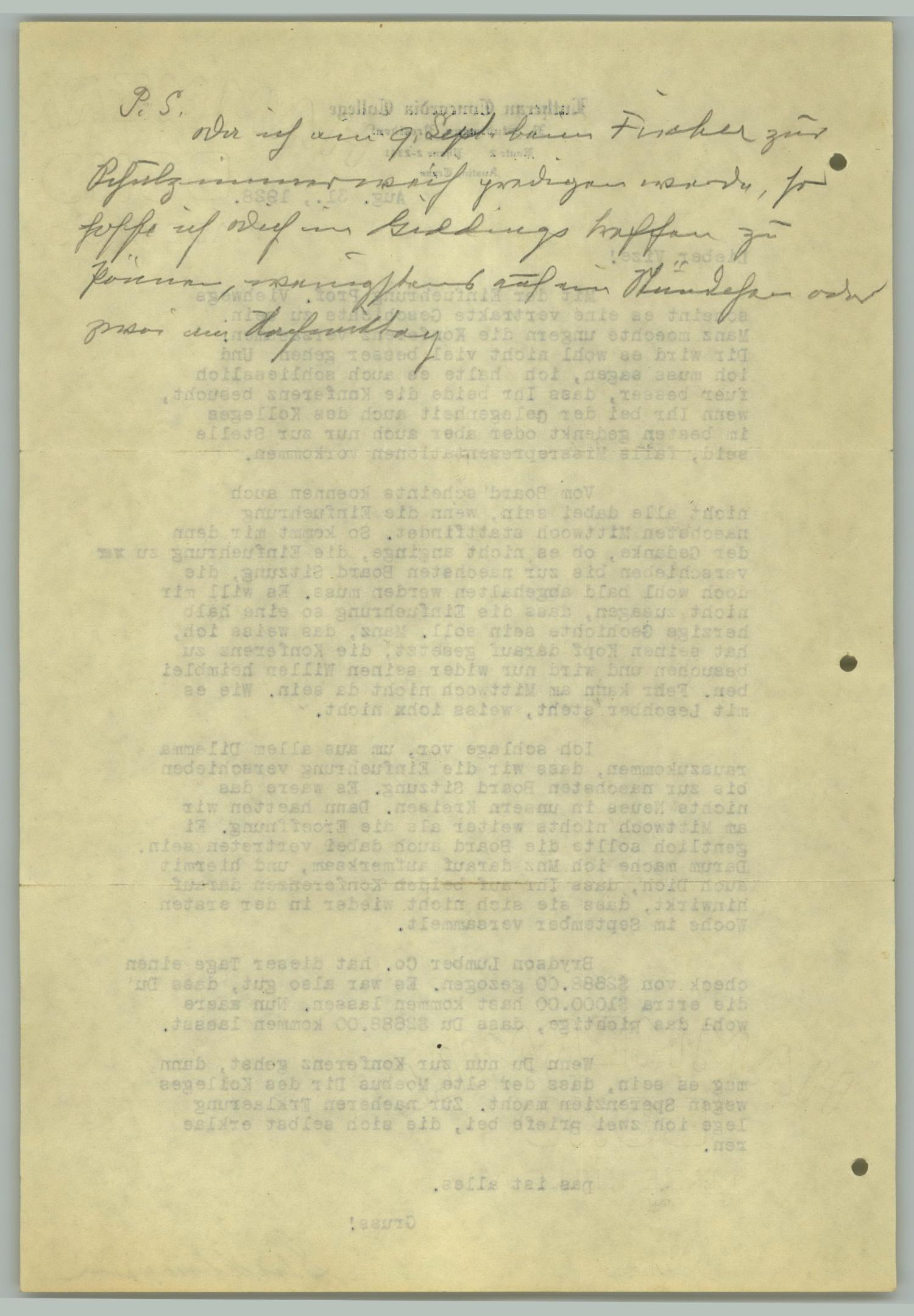 [Letter from H. Studtmann to "Vize", August 31, 1928]
                                                
                                                    [Sequence #]: 2 of 2
                                                