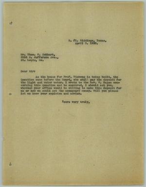 [Letter from R. Osthoff to Theo W. Eckhardt, April 3, 1930]
