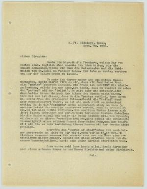 Primary view of object titled '[Letter from R. Osthoff to H. Studtmann, September 26, 1928]'.