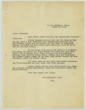 [Letter from R. Osthoff to H. Studtmann, April 16, 1928]