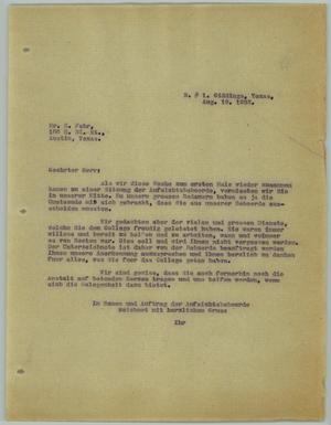 [Letter from R. Osthoff to H. Fehr, August 19, 1932]