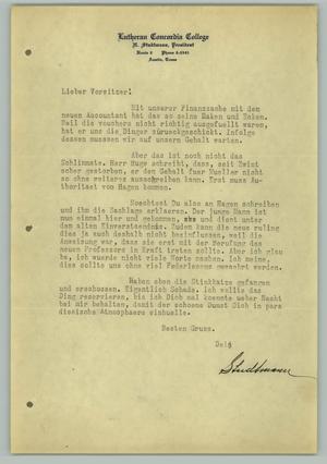 [Letter from H. Studtmann to "Vorsitzer"]