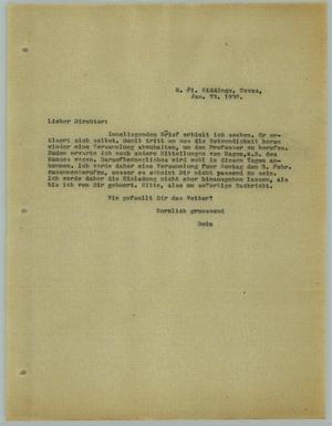 [Letter from R. Osthoff to H. Studtmann, January 23, 1930]