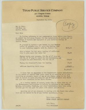 Primary view of object titled '[Letter from A. T. Knies to H. Fehr, September 15, 1930]'.