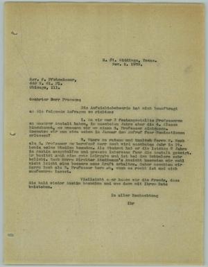 [Letter from R. Osthoff to F. Pfotenhauer, November 1, 1928]